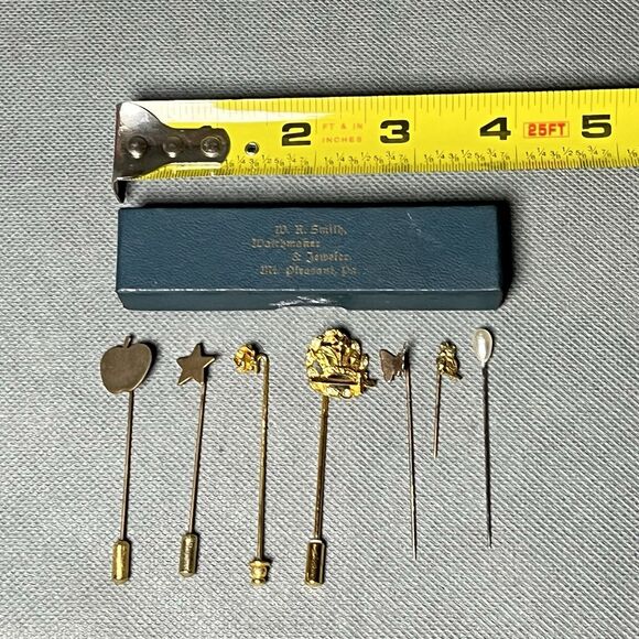Vintage Hat Pin/Straight Pin Lot With Hat Pin Jewelry Box-Original - Picture 2 of 16